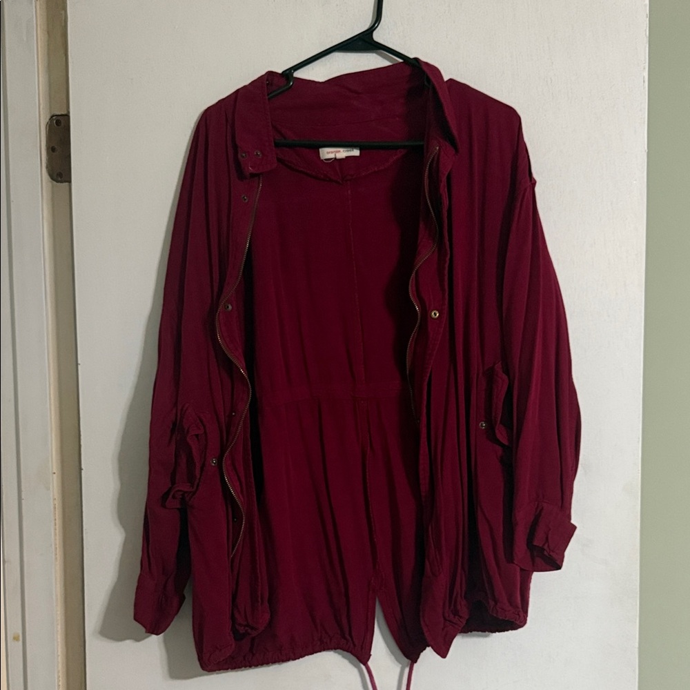 Orange Creek Deep Red Trench Coat